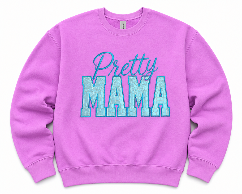 Pretty Mama — Embroidered Sweatshirt