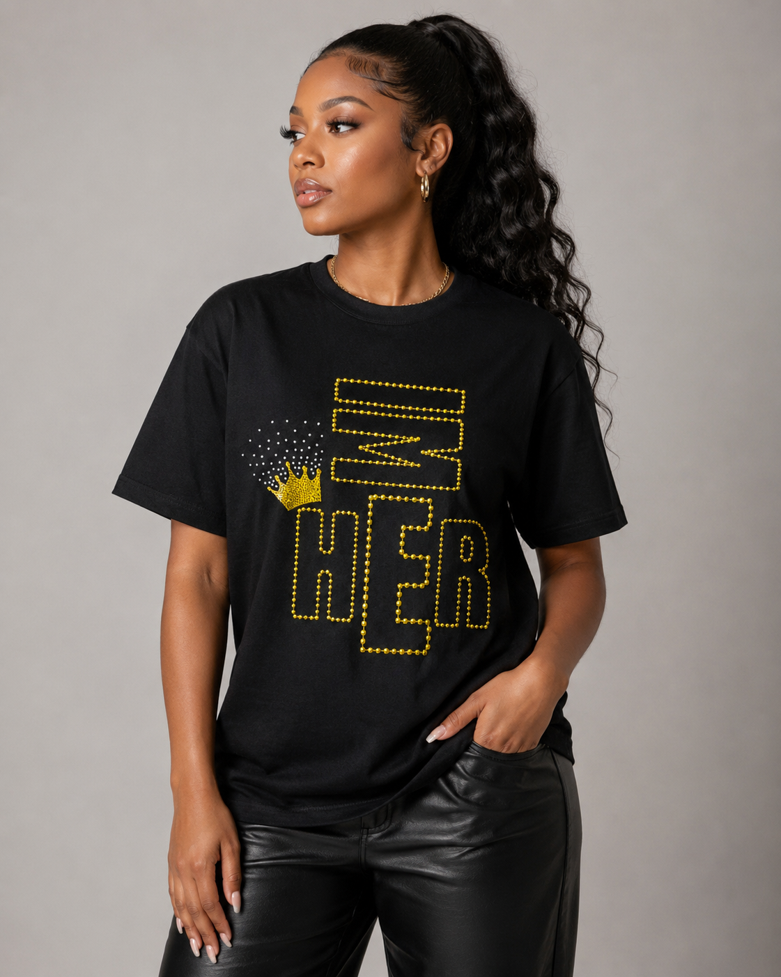 I’m Her — Gold Embroidered Tee